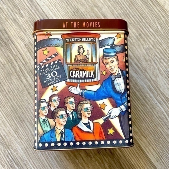 Vintage retro 1970’s CARAMILK collectible tin can with hinged lid. EEUC. - Picture 4 of 7